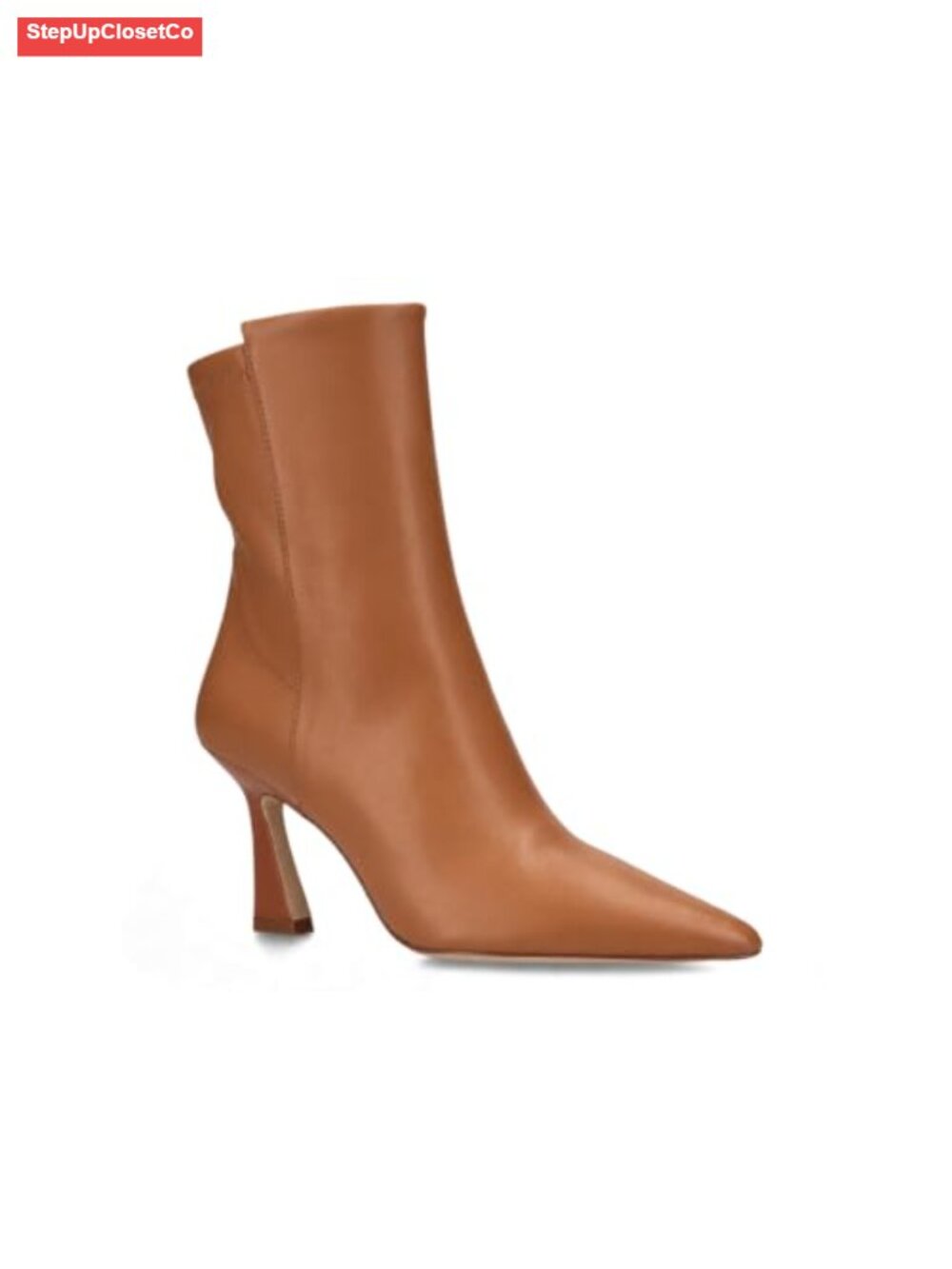 Women's Ankle Booties Kitten Heel Pointed Toe Faux Leather Zip Slip-Resistant
